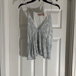 Women's Blue Patterned Top